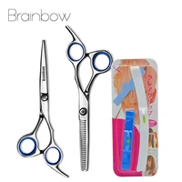 brainbow 6 inch cutting thinning styling tool hair scissors salon hairdressing shears with bang set level ruler hair accessory