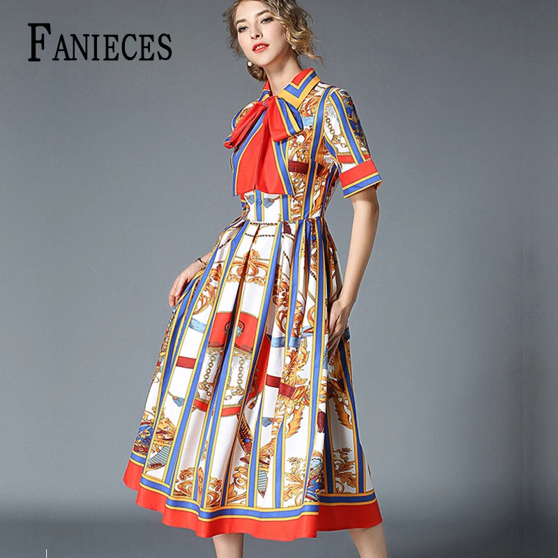 

Женское винтажное платье-трапеция, элегантное облегающее платье с коротким рукавом и бантом, офисное платье для работы, лето-осень