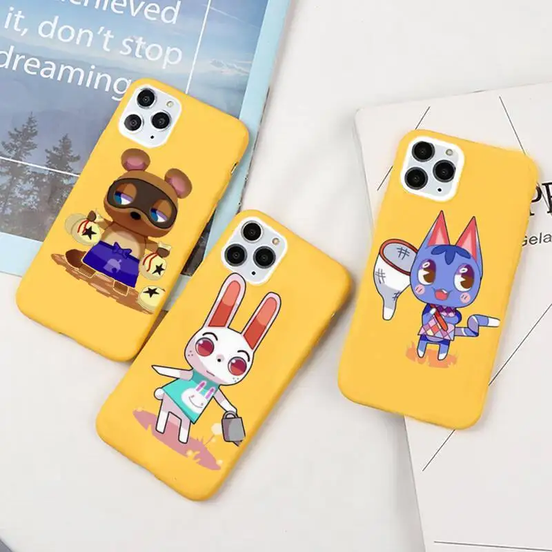

Animal Crossing Phone Case For IPhone 6 6s 7 8 Plus X Xs Xr Xsmax 11 12 Pro Promax 12mini Candy Yellow Silicone Cover