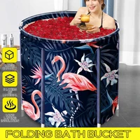 portable bathtub folding bath bucket foldable adult tub baby swimming pool insulation separate family spa barrel bathroom bucket