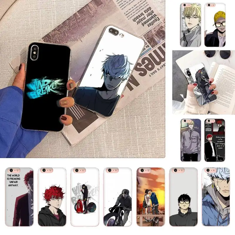 

wind breaker webtoon cute Phone Case For iphone 13 X XS MAX 6 6s 7 7plus 8 8Plus 5 5S se 2020 XR 12 11 pro max Fundas Capa