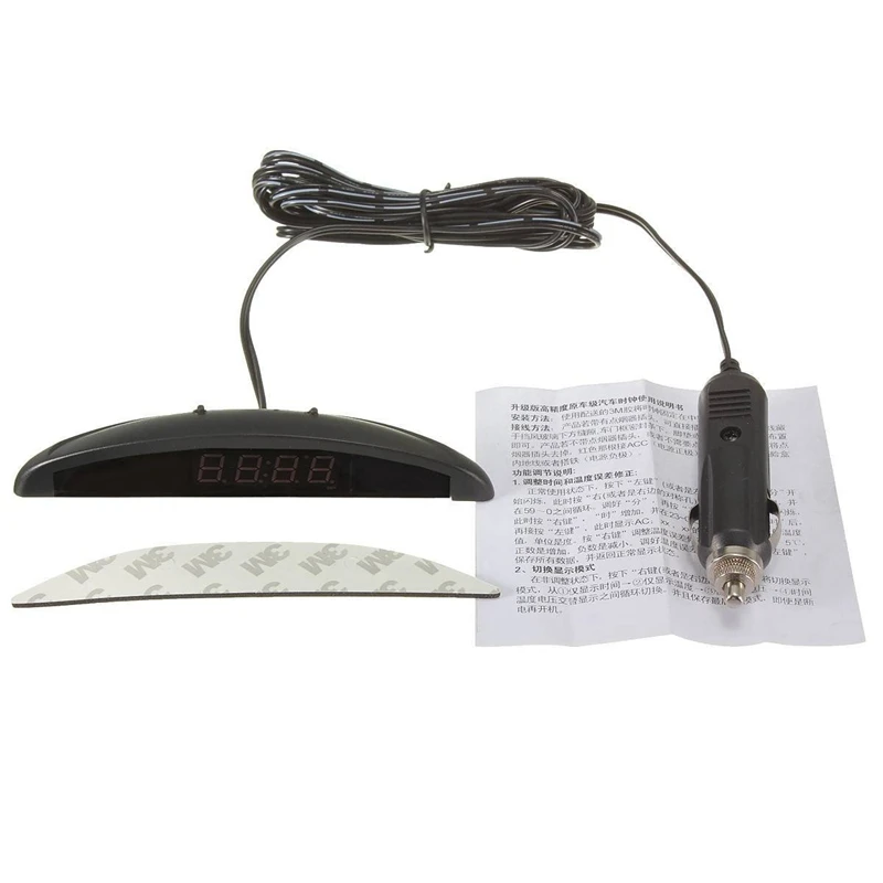 3-в-1 автомобиля 12V цифровой светодиодный вольтметр Напряжение Температура часы