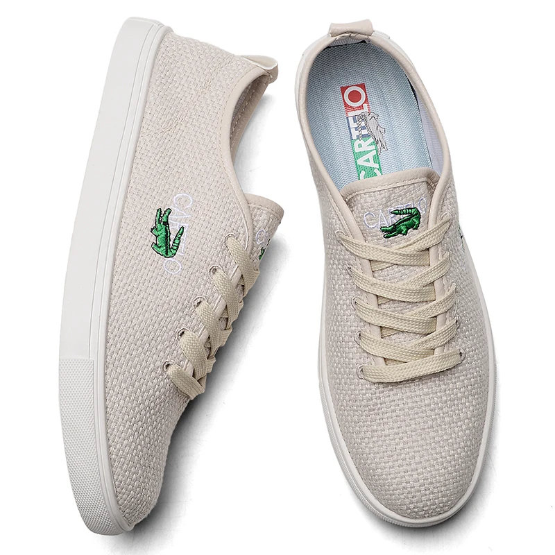 Дышащая льняная низкая Обувь На Шнуровке легкая и удобная уличная модная