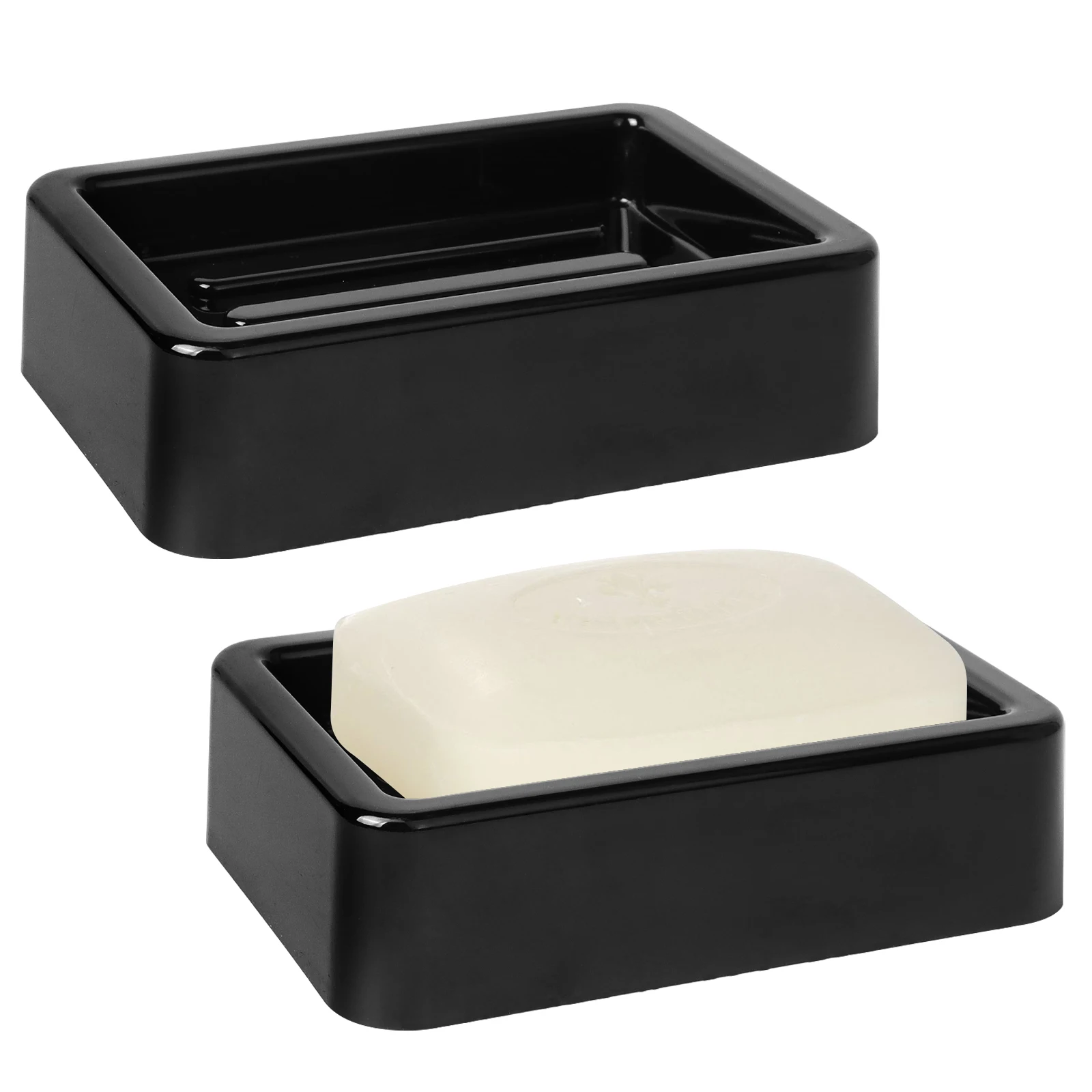 

2PCS Solid Simple Soap Dish for Shower Kitchen Bathroom Soap Saver Durable