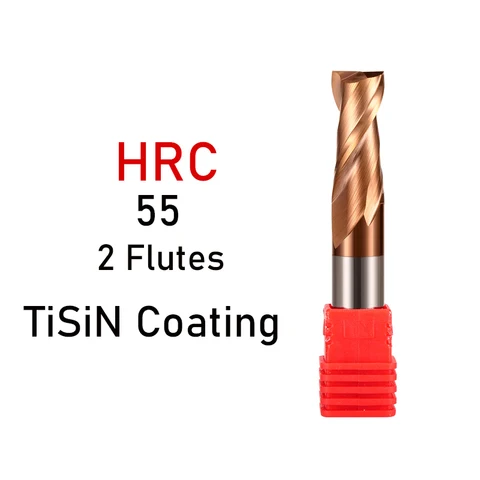 Концевая фреза HRC50 HRC55 HRC65 из карбида вольфрама с 2 канавками