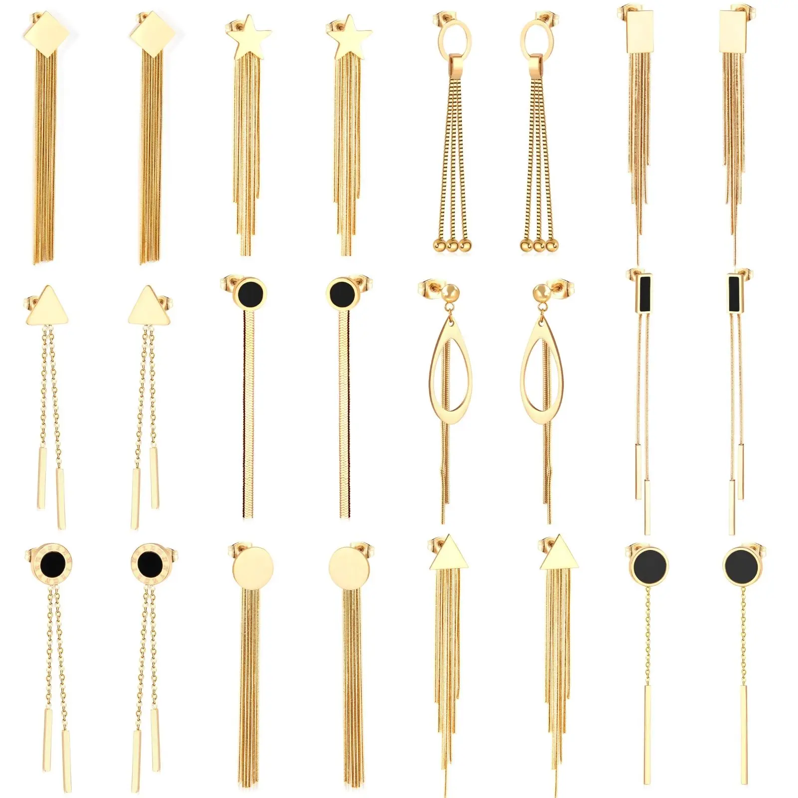 

LUXUKISSKIDS Vestido Jewelry Korean Style Wedding Tassel Drop Earrings Women Stainless Steel Dangle Earings Christmas Pendientes