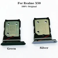 100 original sim card tray for realme x50 micro sdsim tray card adapter socket slot holder for realmex50 sim card reader