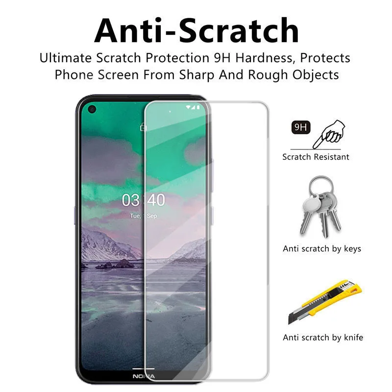 Claro de cristal para Nokia 3,4 Protector de pantalla para Nokia 3,4 de vidrio templado de la c&aacute;mara del tel&eacute;fono Len pel&iacute;cula para Nokia 5,4 de 3,4 de 1,4 X20 X10 C30-1