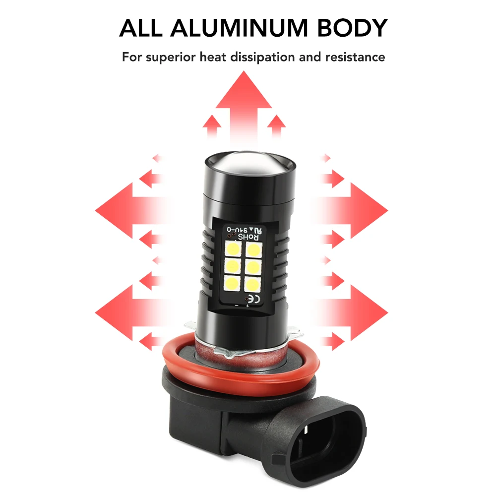 2 шт. H8 H11 светодиодные лампы для противотуманных фар Kia Rio K2 K3 5 Sportage Ceed Sorento Cerato Soul