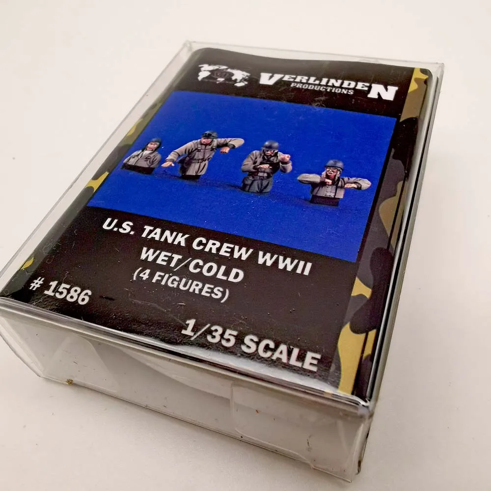 

VERLINDEN 1/35 Resin Kits WWII US Tank Crew Wet/Cold (4 Figures/Set) Box Packing
