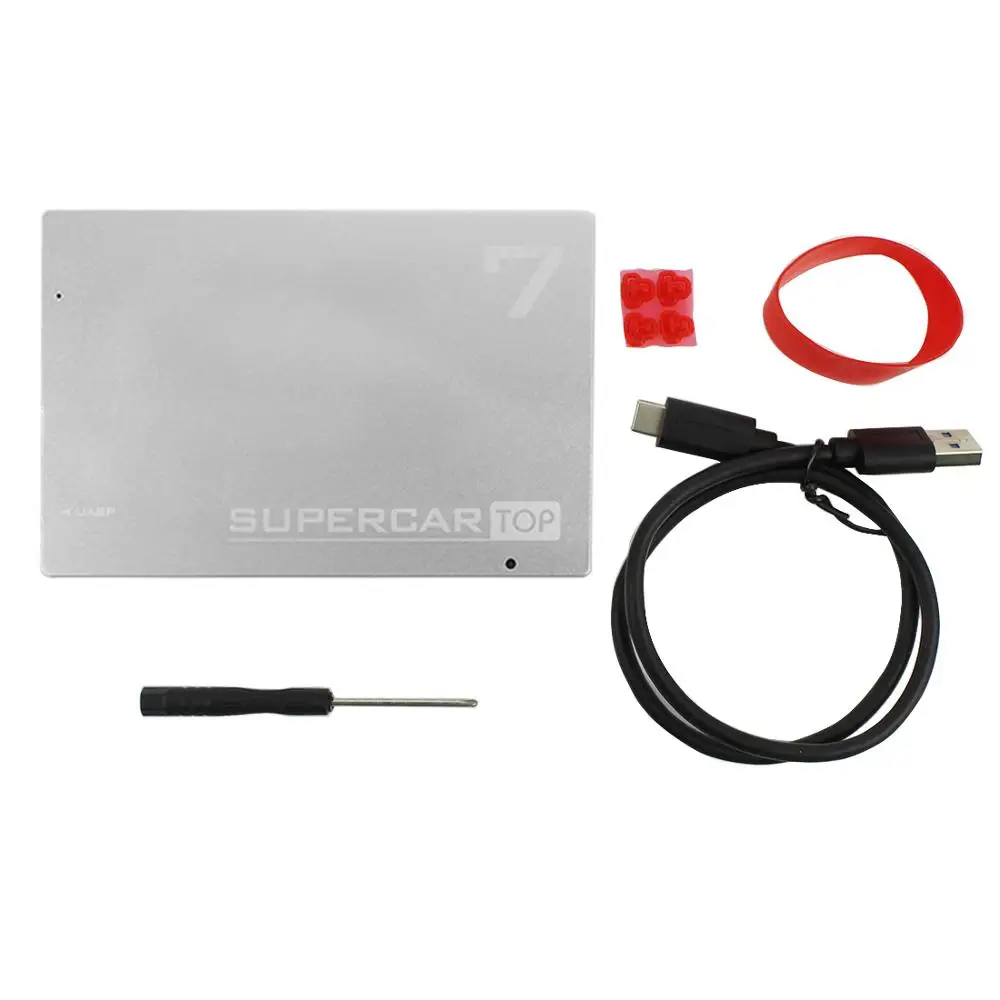 JEYI SuperCar NGFF алюминиевый TYPEC3.1 мобильный SSD Box Optibay чехол SSD TYPE C3.1 JMS583 m2 USB3.1 M.2 PCIE SSD U.2 PCI-E SATA - Цвет: 7mm 2.5inch Disk