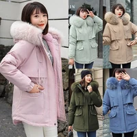 women winter coat warm plush outwear winter jacket faux fur parkas ladies overcoat fashion hooded 2021 new high quailty clothes