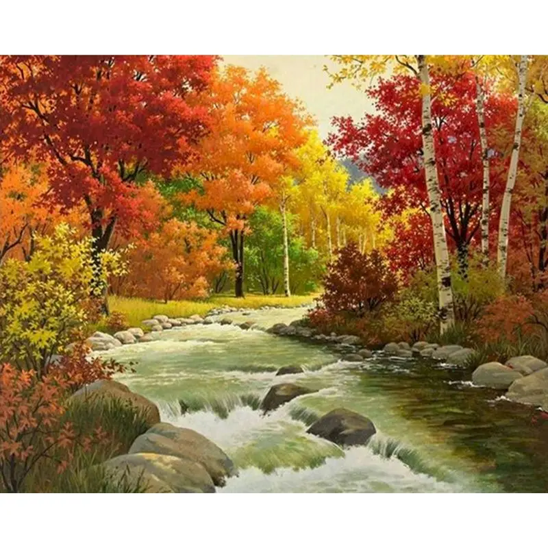 Рамка Осенний клен с затемняющим солнцем DIY картина по номерам фотообои для