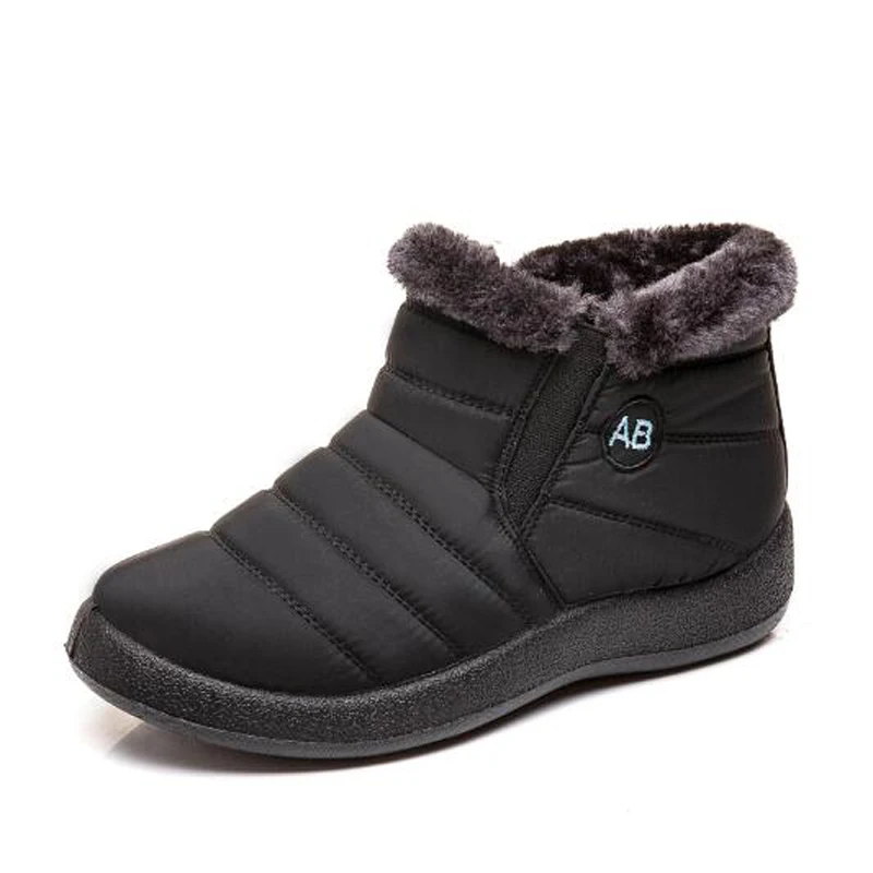New Women Winter Snow Shoes Snow Boots Warm Plush Antiskid Bottom Thermal Waterproof women Ski Boots Size 35-43 C418 - Цвет: Черный