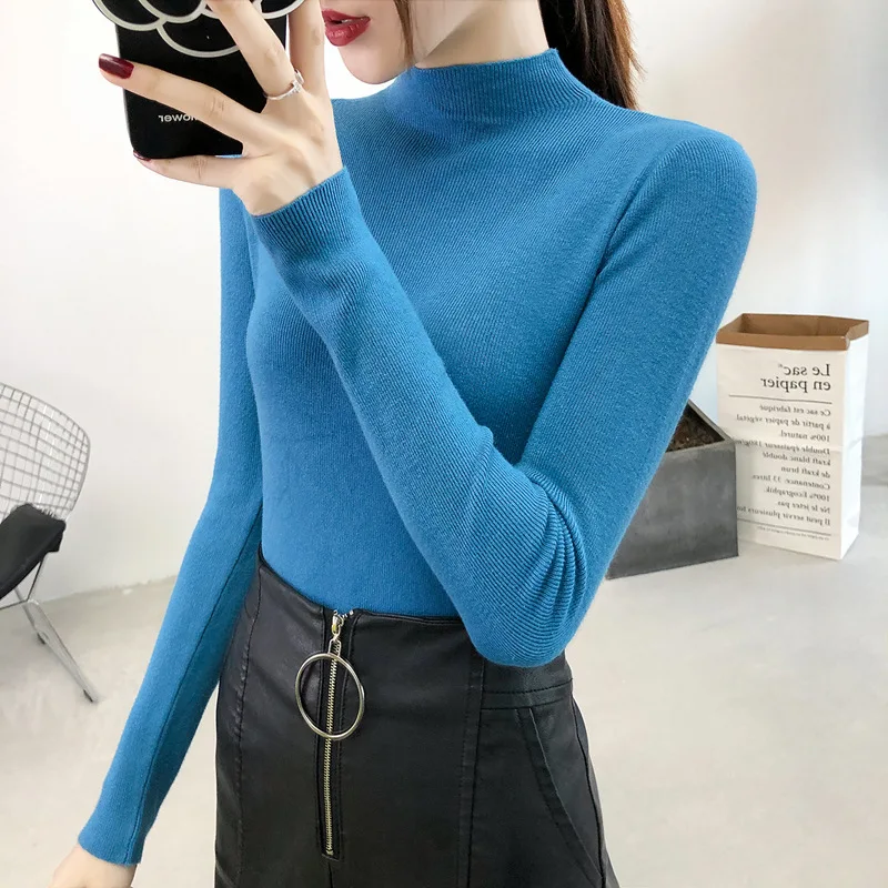 

2020 Korean Autumn Women Sweater Casual Long Sleeve Black Kintted Sweater Slim Sexy White Sweaters Vintage Women Clothing Tops