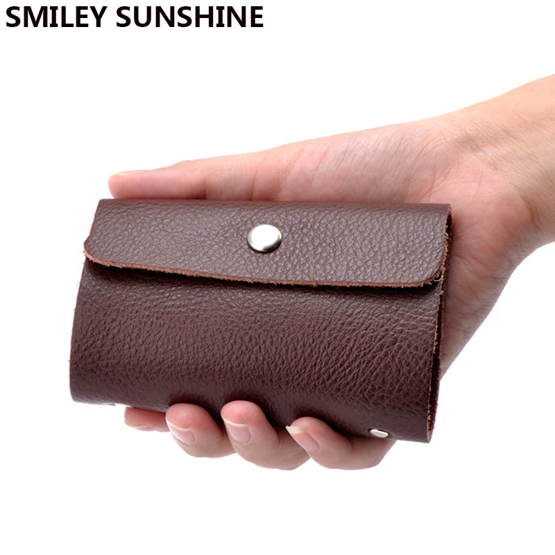 

Genuine Leather Card Holder Business Credit Card Holder Men Wallet Case Bank Card id Holders cardholder for men porte carte 2019