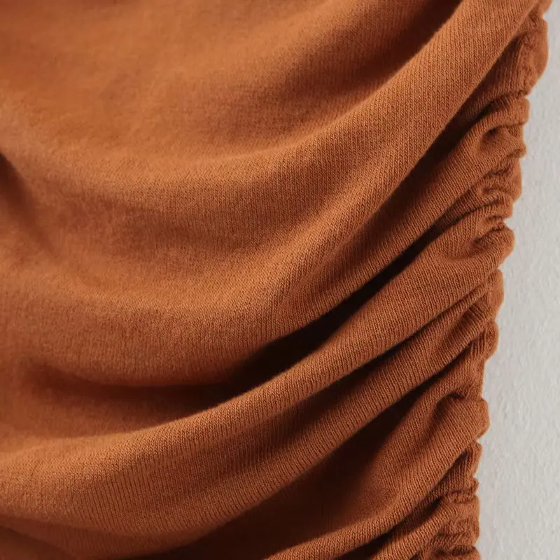 Женское платье с круглым вырезом Bazaleas винтажное зеленое трикотажное мини-платье