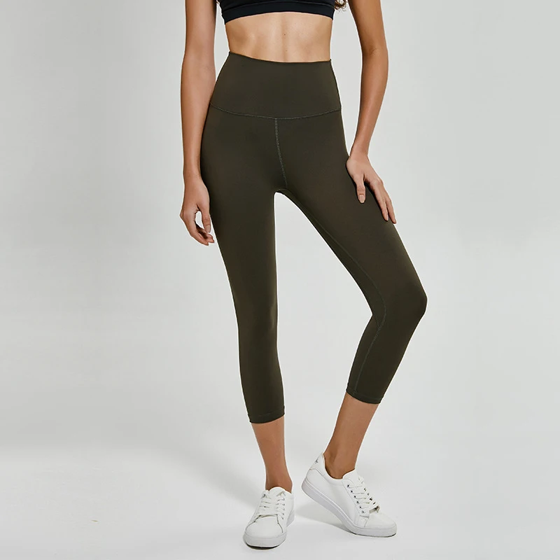 

Women Gym Pants Yoga Leggings Workout Sport Leggins Tummy Control Female Hip Lifting Leggings 3/4 Pants Active Gymwear Stretch