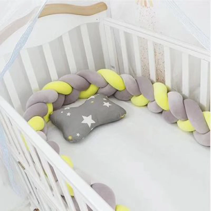 

1 PC 2M/3M/4M Baby Bed Bumper Nersury Baby Cot Kids Bed 3 Braid Knot Pillow Cushion Bumper Bebe Crib Protector Bumper Room Decor