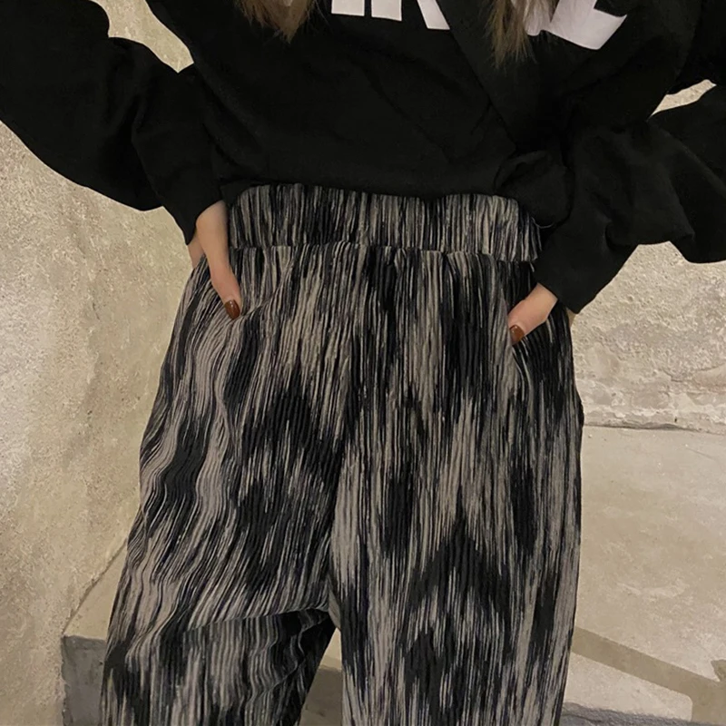 

Lucyever Fashion Tie Dye Casual Pants Women 2021 Summer Women's Loose Wide-leg Pants Trousers New High-waist Pants Joggers Mujer