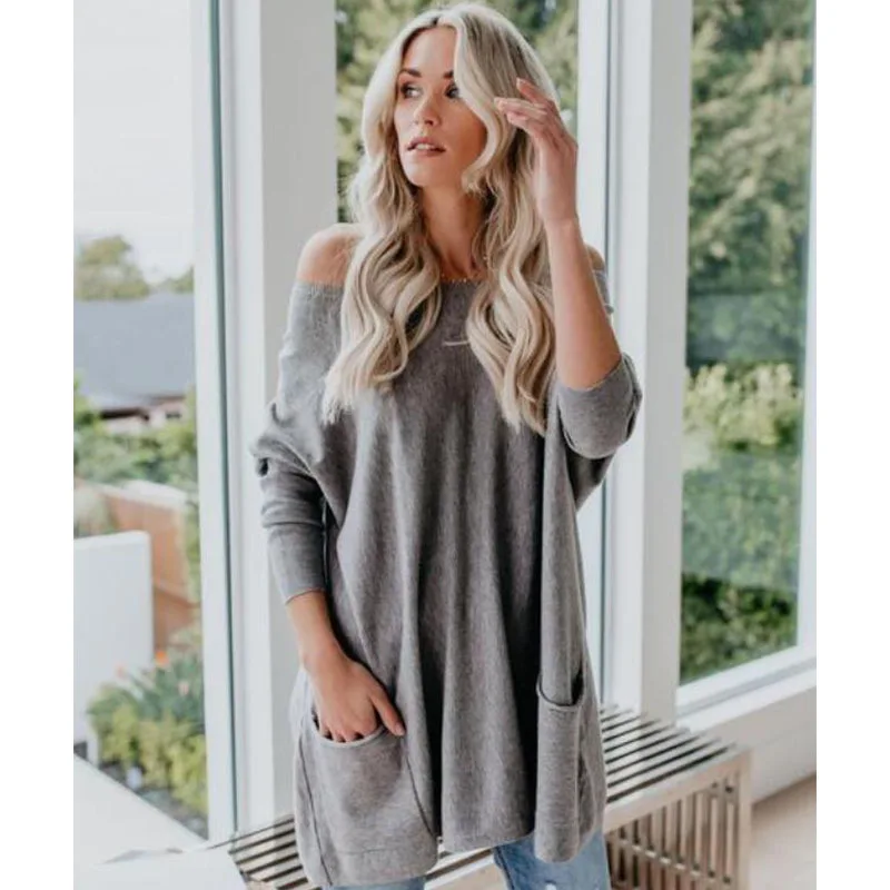 Осенняя размера плюс туника Женские топы и блузки сексуальный топ с открытыми