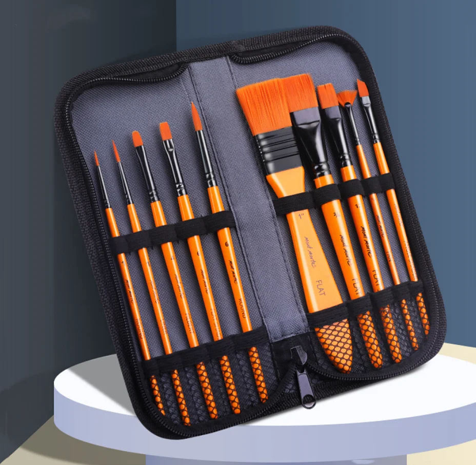 

10pcs / set watercolor pen, oil painting brush, propylene brush, three types of brush pen painting set.