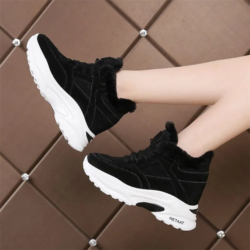 Женские повседневные кроссовки для увеличения роста зимы модная увеличивающая