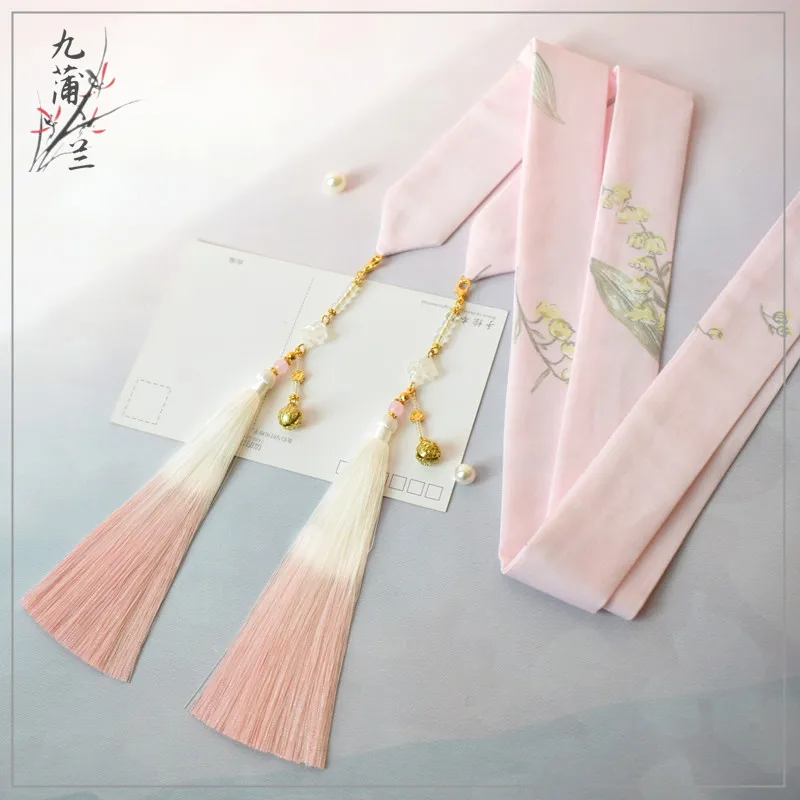 

Chinese-style Girl's Printed Tassels Bell Accessories Immortal Hair Band Chinese Clothing Hair Accessories