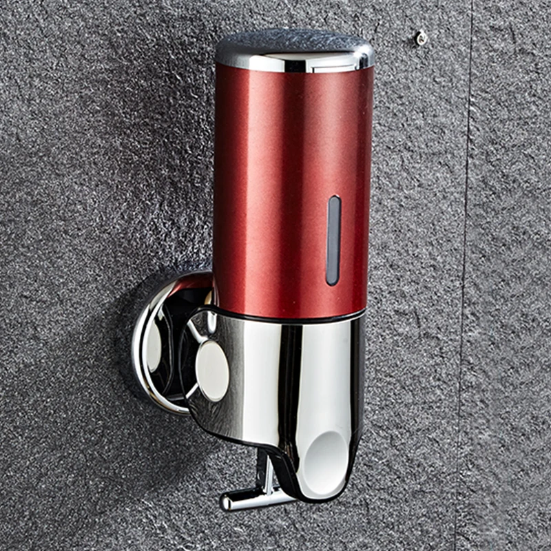 Red 500ml Luxury 1500ml SoapDispenser Wall Mount 3 Heads ABS Electroplated Shampoo Dispenser Punch Selection for Bathroom Accessories - Цвет: Red 500ml