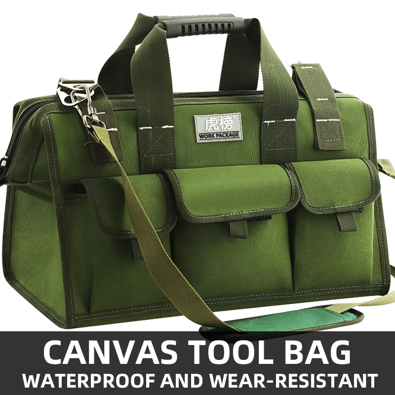 

Tool Bag Electrician Portable Tool Storage Bag Multifunction Repair Installation Canvas Large Thicken Tool Box Work Pocket
