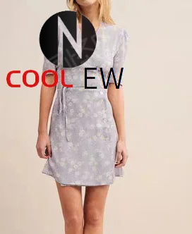 

Top Version Green Wrap V Neck Short Sleeve Short Mini Dress Wasit With Ties - 2021ss Elfbop Ladies Casual Fashion Dress