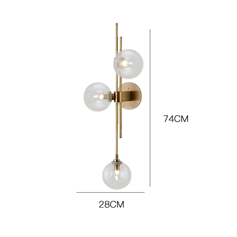 Artpad пост-современный металлический настенный светодиодный светильник для гостиной ТВ фон 3 светильник Настенный светильник с зеленым/прозрачным абажуром G4 лампа Inlcuded