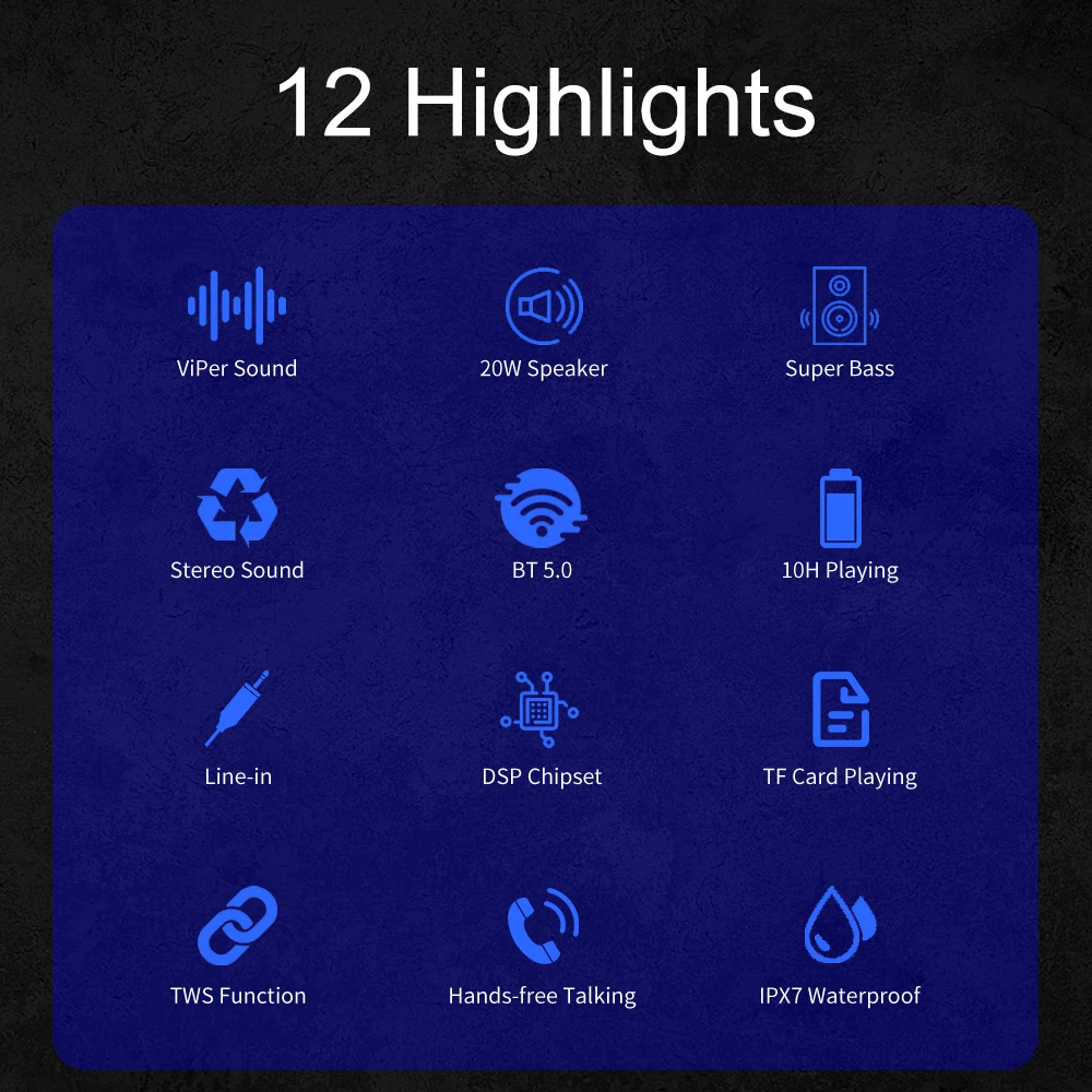 xdobo wing 2020 20w portable waterproof bluetooth speaker bt5 0 super bass type c usb dsp sound tws speakers soundbar subwoofer free global shipping