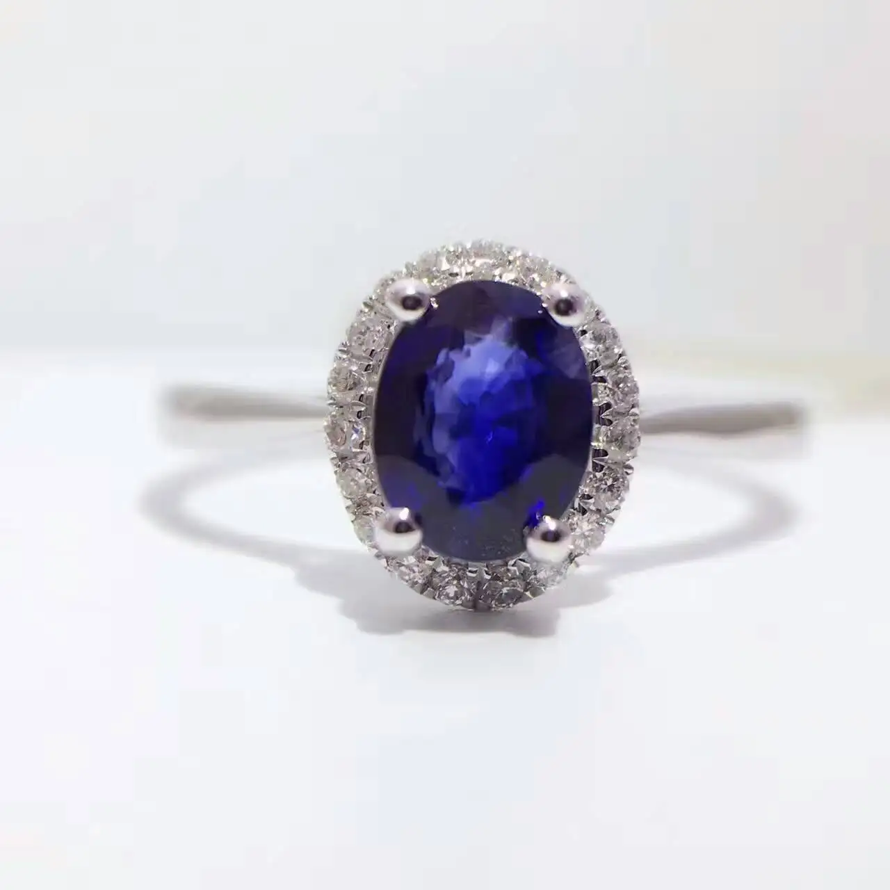 18K золото 0.819ct натуральный сапфир женское кольцо с 0.106ct Бриллиантовая установка Новое изысканное украшение на свадьбу обручальное кольцо