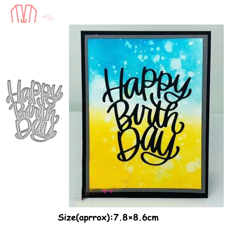 Металлические шаблоны Mai Happy Birthday Letter для скрапбукинга фотоальбома, декоративного тиснения бумажных карт