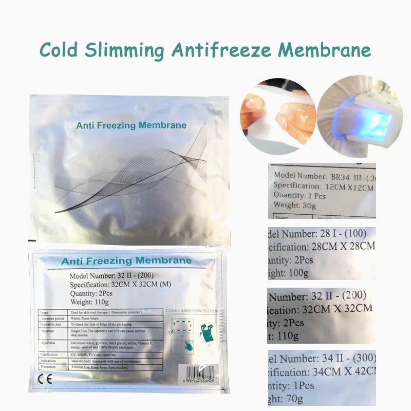 

Hot Sale Antifreeze Membrane 27X30 Cm 28X28Cm 34X42 Antifreezing Anti-Freezing Pad For Cryotherapy