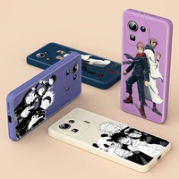 cartoon anime jujutsu kaisen for xiaomi 11 11x 10t 10 10s 10i 9 cc9 lite 8 9se 5g ultra liite pro liquid soft cover phone case