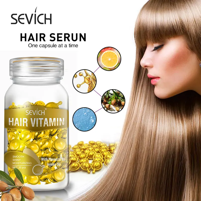 

Sevich Smooth Silky Hair Vitamin Capsule Keratin Complex Oil Hair Care Repair Damaged Hair Serum Moroccan Oil Anti Hair Loss