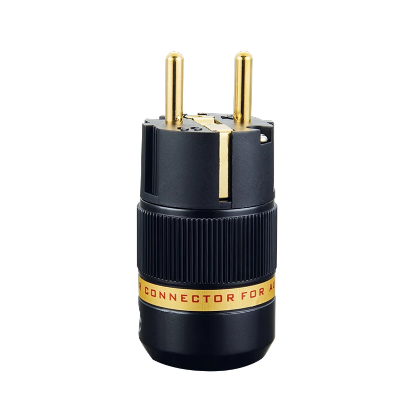 Фото Пара Viborg VE501G + VF501G, 99.99% Чистая медь, позолоченная вилка европейского стандарта питания Schuko №2
