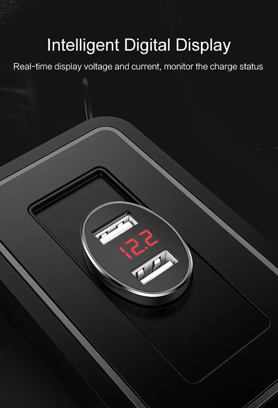 Автомобильное зарядное устройство USAM двойное автомобильное usb-устройство для зарядки телефона светодиодный дисплей USB зарядное устройство для samsung Xiaomi huawei универсальное USB зарядное устройство для телефона планшета