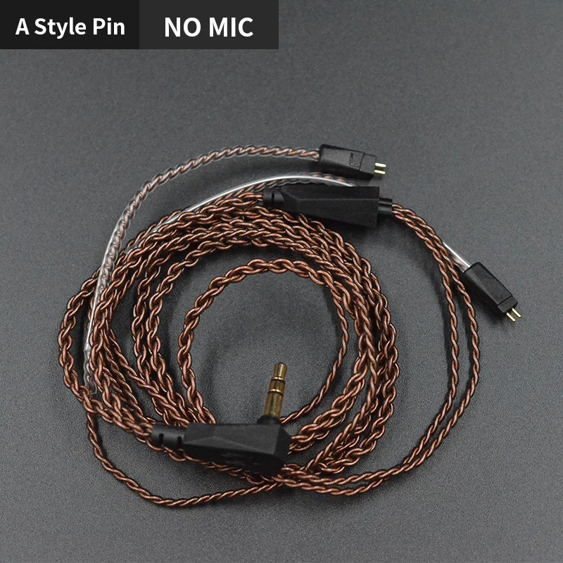 A style pin no mic KZ ZS10 ZST ZS3 кабель высокой чистоты бескислородной меди витой кабель обновления 2pin кабель для V90 BA5 KZ ZSX blon bl-03 - Цвет: A style pin no mic
