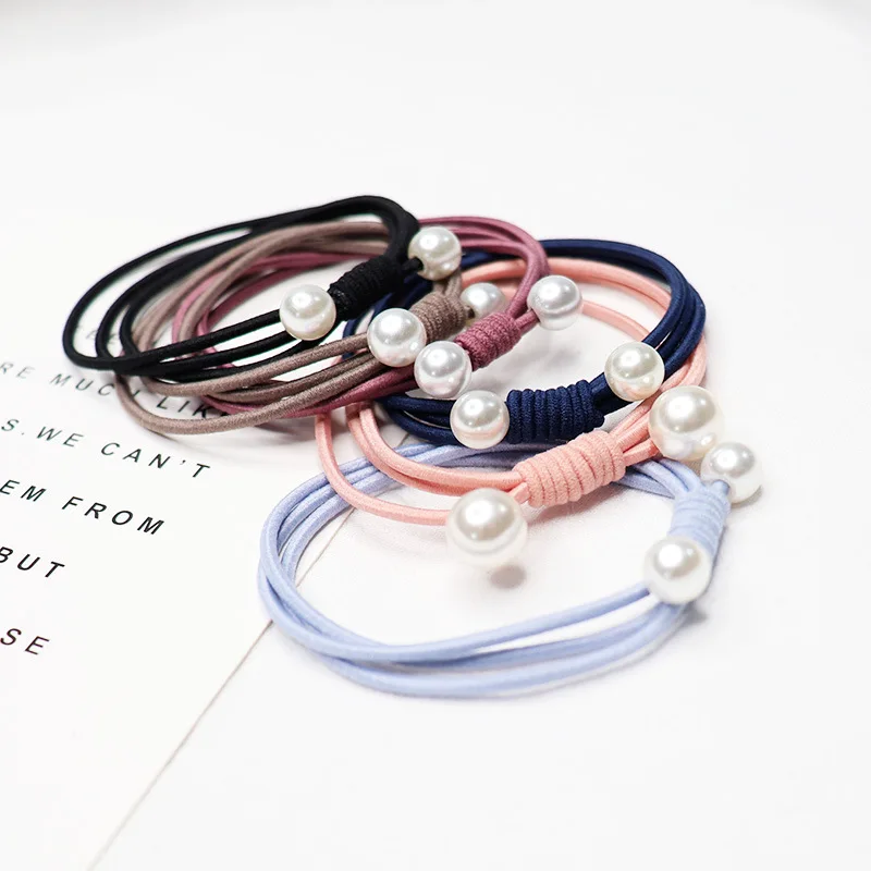 Женская резинка для волос с жемчугом эластичная аксессуары девочек |