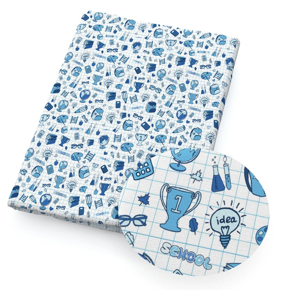 50*145 см Back to School принты с героями из мультфильма полиэфир хлопчатобумажной ткани