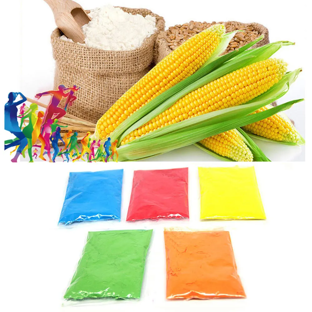 Цветные пробежки день рождения марафон гонки бег бросок порошок кукурузный