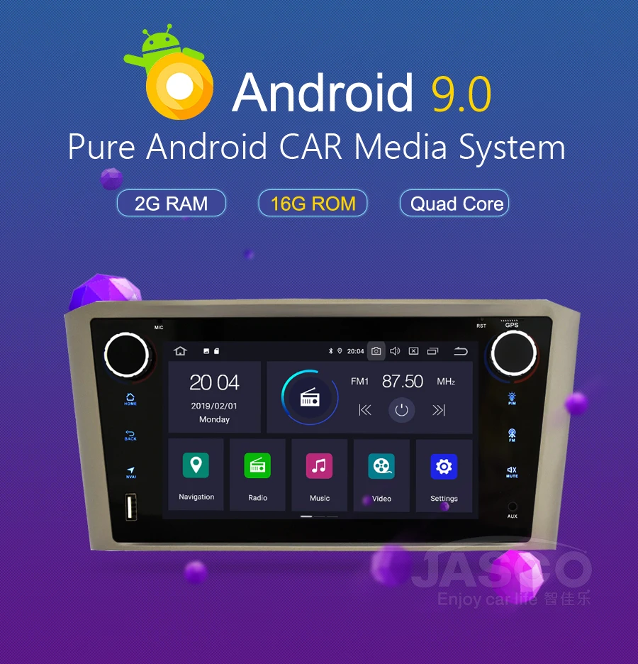 Новейший 2G ram Android 9,0 автомобильный DVD стерео Мультимедийный головное устройство для Toyota Avensis/T25 2003-2008 Авто радио gps навигация