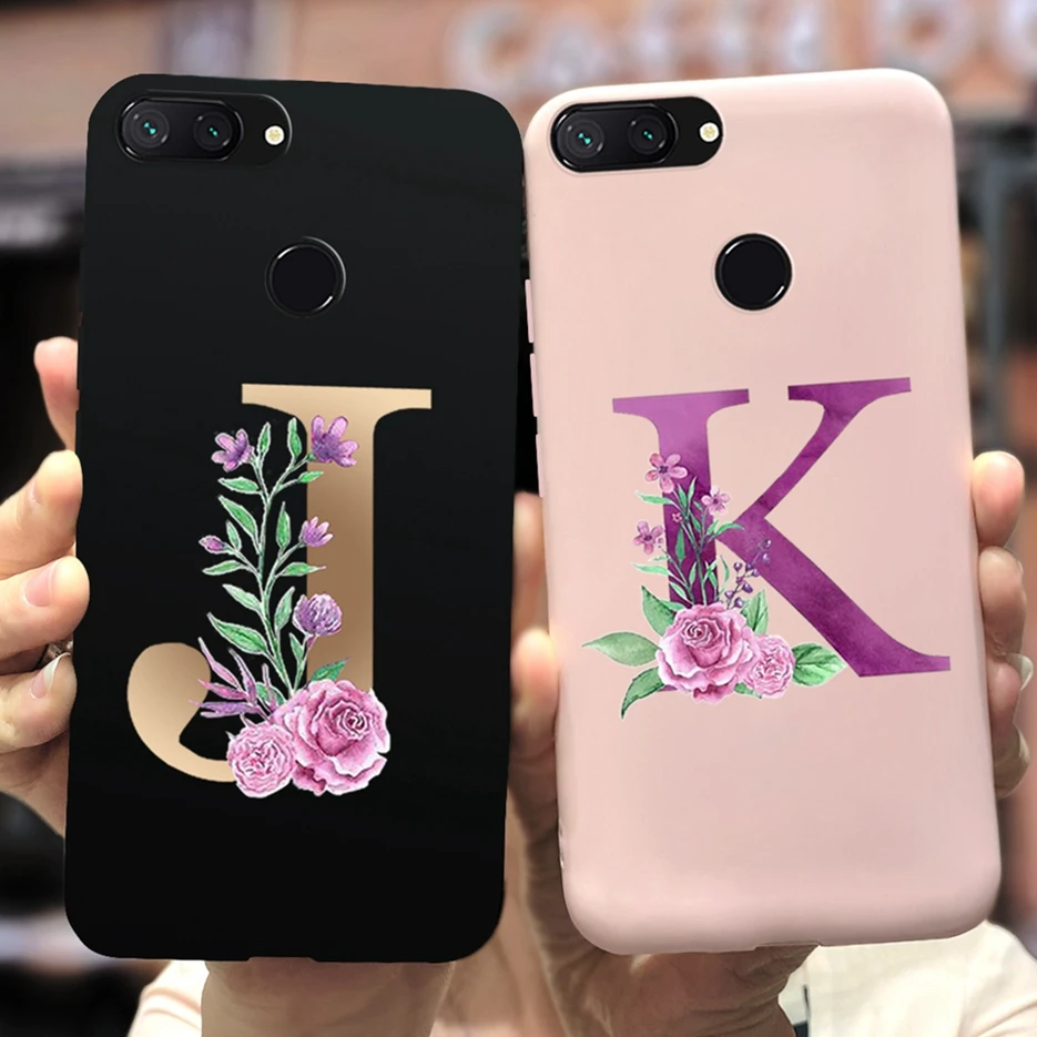 Милый чехол с 26 буквами для Xiaomi Mi 8 Lite, чехол для Mi 8 Lite, мягкий силиконовый защитный чехол для телефона Xiaomi Mi 8 Lite Mi8Lite, бампер