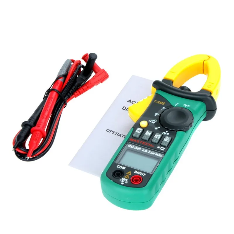 

MASTECH MS2108S True RMS Digital AC/DC Current Clamp Meter Multimeter Capacitance Frequency Inrush Current Tester