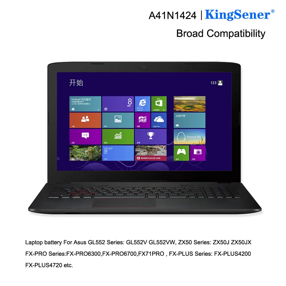 Kingsener A41N1424 Аккумулятор для ноутбука Asus GL552 GL552VW GL552J GL552JX ZX50JX ZX50 ZX50V ZX50J ZX50VW X55LM2