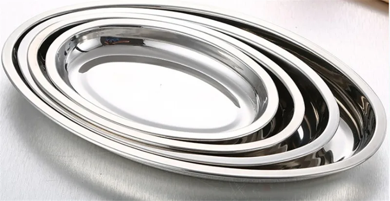 Овальная Толстая Рыбная тарелка из нержавеющей стали многофункциональное