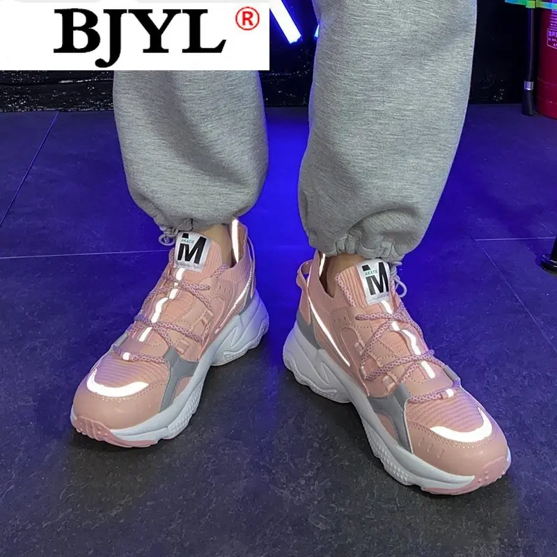 

Spring Autumn New Casual Woman Lace-up Vulcanized Shoes Walking Comfortable 2021 Fashion Woman Mesh Breathable Sneaker Platform